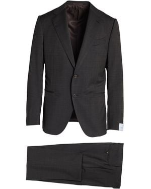Caruso Chocolate Suit Wool, Mohair Wool - Black