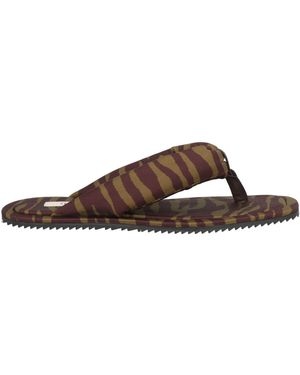 The Attico Military Thong Sandal Textile Fibres - Brown