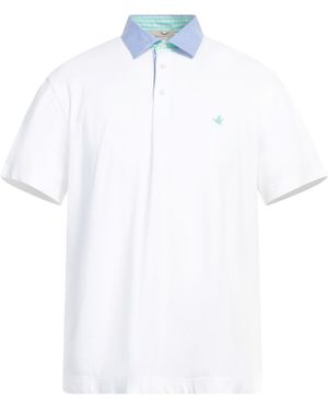 Brooksfield Polo Shirt Cotton, Elastane - White