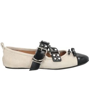 13 09 SR Ballet Flats Leather - White