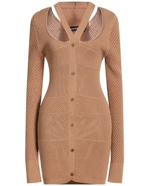 ANDREADAMO Mini Dress Viscose, Polyester, Polyamide, Elastane - Brown