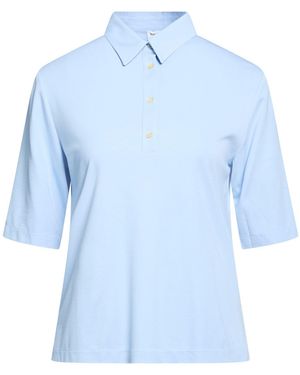 RUE DU BAC Polo Shirt Viscose, Polyamide, Elastane - Blue