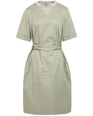 Peserico Midi Dress Cotton, Elastane, Metallic Fibre - Green