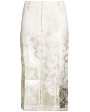 Aviu Denim Skirt Cotton, Linen, Elastane - White