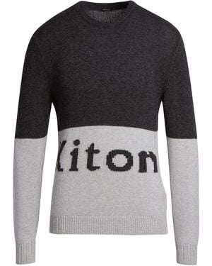 Kiton Charcoal Sweater Cashmere - Black