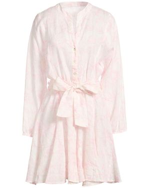 120% Lino Midi Dress Linen - Pink