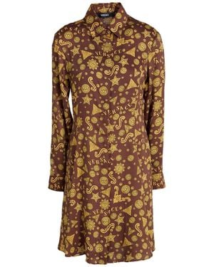 Versace Mini Dress Polyester - Brown