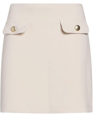 Compagnia Italiana Cream Mini Skirt Polyester, Viscose, Elastane - Natural