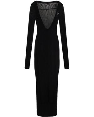 Patrizia Pepe Maxi Dress Viscose, Polyamide - Black