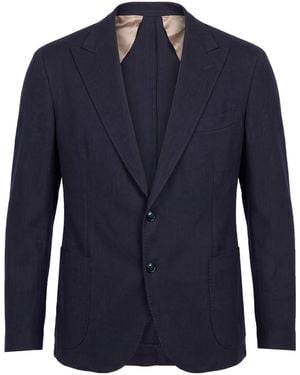 Barba Napoli Dynamic Midnight Blazer Cotton, Virgin Wool, Cashmere - Blue