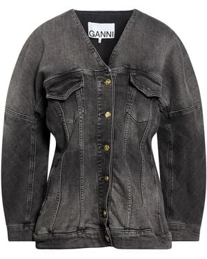 Ganni Jeansjacke/-Mantel - Schwarz