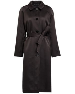 Caractere Overcoat & Trench Coat Polyester, Elastane - Black