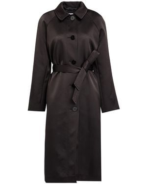 Caractere Overcoat & Trench Coat Polyester, Elastane - Black