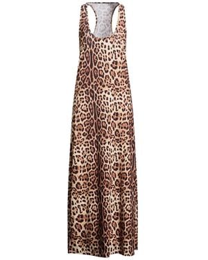 4giveness Camel Maxi Dress Polyester, Elastane - Natural
