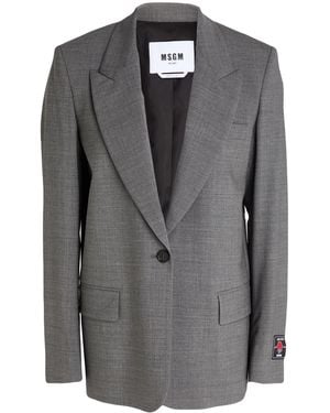 MSGM Blazer Virgin Wool, Elastane - Grey