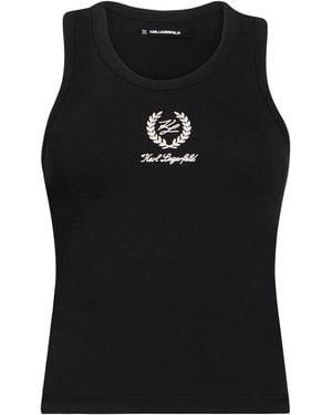 KARL LAGERFELD Tank Top Organic Cotton, Elastane - Black