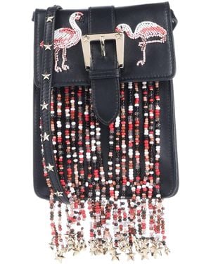 Red(V) Cross-body Bag - Black