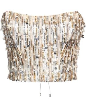 Elisabetta Franchi Top Polyamide, Plastic, Glass - White