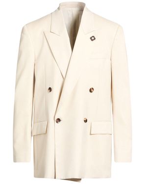 Lardini Ivory Blazer Wool, Silk - Natural