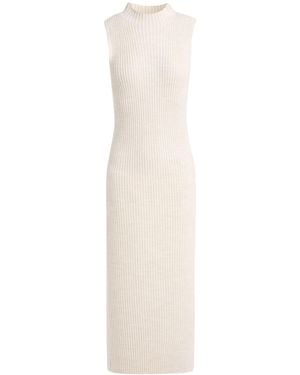Rinascimento Ivory Midi Dress Acrylic, Viscose, Wool, Alpaca Wool - White
