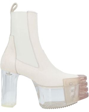 Rick Owens Ankle Boots Leather - White