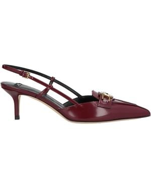 Elisabetta Franchi Burgundy Court Shoes Leather - Purple