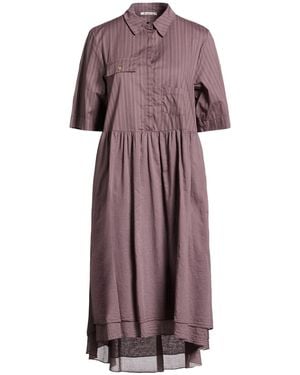 TREBARRABI® Mauve Midi Dress Cotton, Elastane - Purple