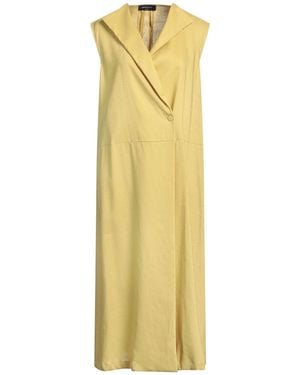 Fabiana Filippi Lime Midi Dress Linen - Yellow