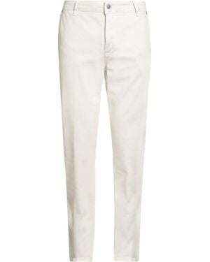 Daniele Alessandrini Ivory Trousers Cotton, Elastane - White