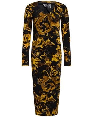 Versace Jeans Couture Midi Dress Viscose, Elastane - Black