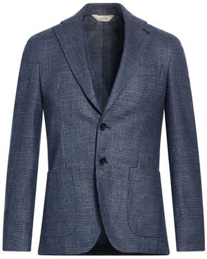 Paoloni Blazer Virgin Wool, Silk, Linen - Blue