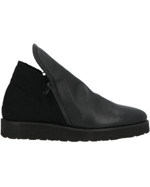 Yohji Yamamoto Ankle Boots Leather, Textile Fibers - Black