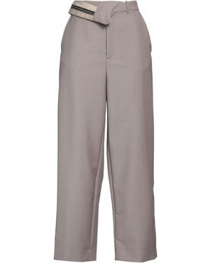 Fendi Khaki Trousers Mohair Wool, Wool - Grey