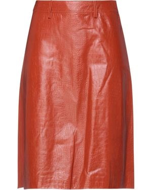 Dodo Bar Or Midi Skirt Leather - Orange