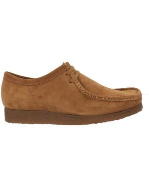 Clarks Wallabee Camel Lace-Up Shoes Leather - Brown