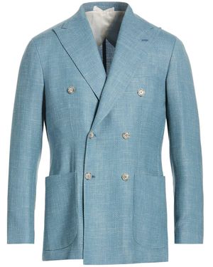 Barba Napoli Blazer Virgin Wool, Linen, Silk - Blue