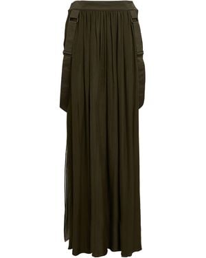 Max Mara Silk Jedy Maxi Skirt - Green
