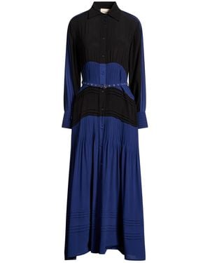 LOVEBIRDS Maxi Dress Silk - Blue