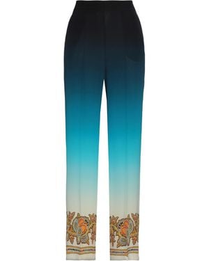 Etro Silk Trousers - Blue