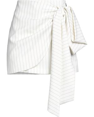 MSGM Ivory Mini Skirt Virgin Wool, Polyester - White