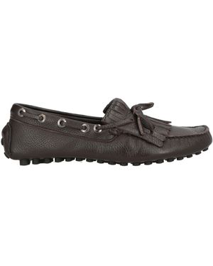 Canali Dark Loafers Leather - Gray