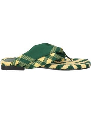 Burberry Thong Sandal Textile Fibres, Leather - Green