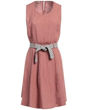 La Fee Maraboutee Antique Rose Mini Dress Linen - Pink