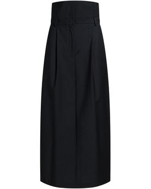 MEIMEIJ Maxi Skirt Polyester, Wool, Elastane - Black