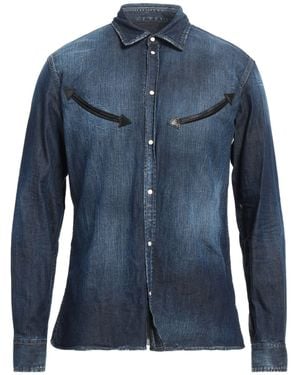 DSquared² Denim Shirt Cotton, Elastane, Cow Leather - Blue