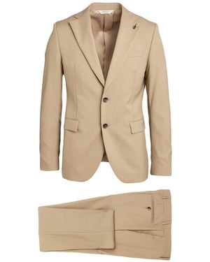 Paoloni Khaki Suit Virgin Wool - Natural