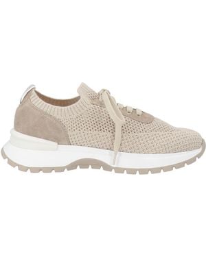 Doucal's Whitney Taupe Trainers Leather, Textile Fibres - White