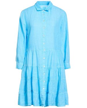 120% Lino Mini Dress Linen - Blue