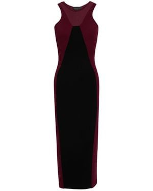 Gaelle Paris Noir Midi Dress Viscose, Polyester, Polyamide, Cotton - Purple