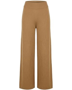 Anna Molinari Camel Pants Merino Wool - Natural